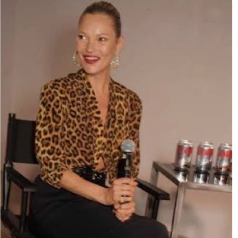 Animal print Leopard blouse cheetah print silky M/L as seen on celebrities NEW
